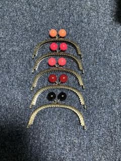 がま口口金 ピンク系と黒6個セット ハンドメイド 手芸用のサムネイル