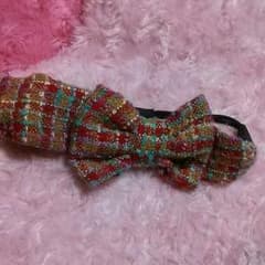 女児  リボンヘアバンド  クリスマス向け☆のサムネイル
