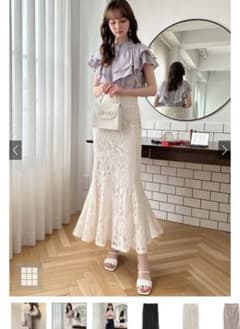 アイボリー　Sサイズ　花柄レース　マーメイドスカート　春＊ 完売品　Sサイズのサムネイル