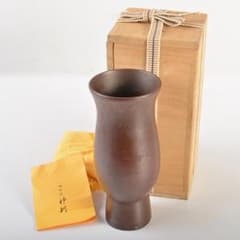 高岡銅器 鋳物師 神利作 鋳銅 蘭形花瓶 共箱 C R7443 - メルカリ