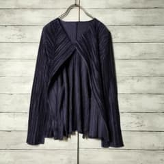 プリーツプリーズ イッセイミヤケ カーディガン ボレロ 光沢 羽織り