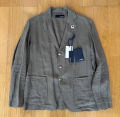 超美品LARDINI テーラードジャケットリネン カーキー最終価格7/25日まで 超美品LARDINI テーラードジャケットリネン カーキー最終価格7/25日