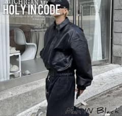 HOLY IN CODE レザージャケット　ボンバージャケット ブラックのサムネイル