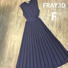 FRAY I.D 민소매 니트 원피스 네이비