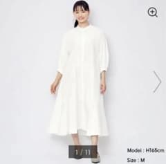 GU バンドカラーシャツワンピース 7分袖のサムネイル