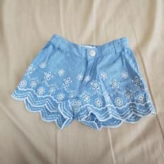 H&M ９０ ９５ ショートパンツ パンツ 刺繍 デニム風 タンガリー レースのサムネイル