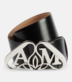 Alexander McQueenロゴバックル レザーベルト ブラックのサムネイル
