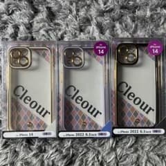 Cleour iPhone 14용 TPU 소프트 케이스 메탈릭 3점 세트