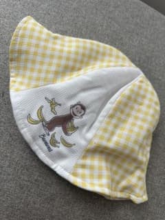 おさるのジョージ ベビー帽子 イエロー ギンガムチェックのサムネイル