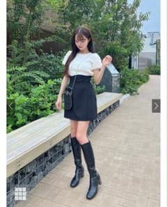 ハイウエスト ミニスカート ブラックのサムネイル
