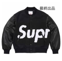 Supreme Big Logo Varsity Jacket Black Mのサムネイル