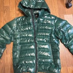 【極上Y2K/当時物】adidas 90s-00s 光沢エナメルダウン 深緑 Lのサムネイル