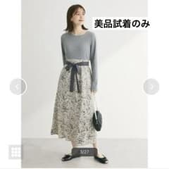 ELENCARE　DUE　リブ×フラワーキリカエワンピのサムネイル