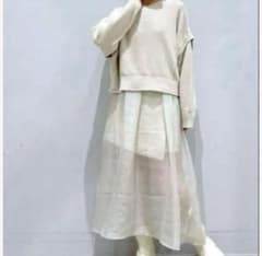 ローリーズファームオーガンジーキャミワンピースベージュ