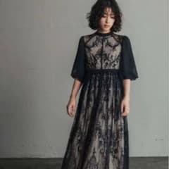 GIRL 総レースハイネックバルーンスリーブ　ワンピース　Lサイズのサムネイル
