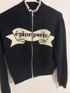 epine paris ribbon zip knit black - メルカリ