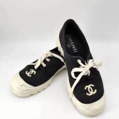 24753✨CHANEL デカココマーク キャンバス ローカットスニーカー 24753✨CHANEL デカココマーク キャンバス ローカットスニーカー