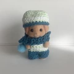 シルバニア 赤ちゃん 服 帽子 マフラー 冬 スキー ハンドメイド 着せ替えのサムネイル