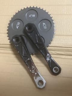 AC Adventure Components mtb クランク Adventure Components AC Crankset: Yeti Teal Bolts, 175mm, 46/36