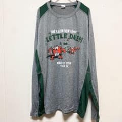 スポーツテック【M】カットソー クルーネック プリント 灰 化繊 お出かけのサムネイル