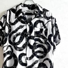 【美品】 CALEE キャリー アロハ レーヨン オープンカラー スネーク M