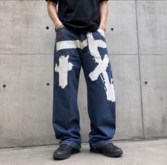 EVISU デニムパンツ ペイント加工 EVISU 戎 ペイント加工 デニムパンツ - メルカリ