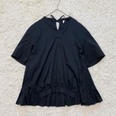 【美品】ソーノ ランダムプリーツブラウス アシンメトリー バッグリボン フリル 美品】ソーノ ランダムプリーツブラウス アシンメトリー バッグリボン