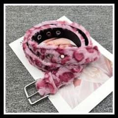 Y2K leopard fur long belt AFB レオパード ベルト - メルカリ