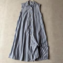 MaxMara マックスマーラ ストライプ シャツワンピース ブルー 42