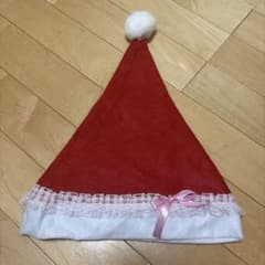 サンタ帽子 レース リボン コスプレ クリスマスのサムネイル