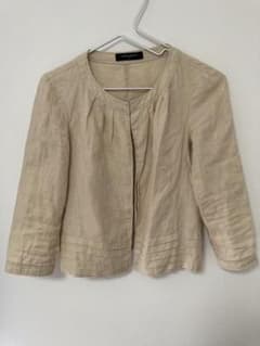 UNITED ARROWS リネン ノーカラージャケット ベージュ サイズ38 - メルカリ
