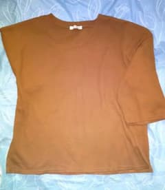 Vネック Tシャツ ブラウン キャメル 4L 大きいサイズのサムネイル