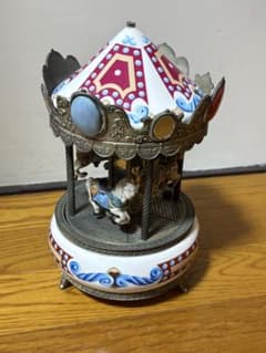 陶器 メリーゴーランド オルゴール サンキョー around the world