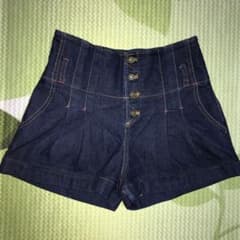 ヘザー ハイウエストデニムショートパンツのサムネイル