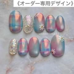 【オーダー専用】春色うるうるチェック柄のサムネイル