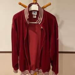 adidas   アディダス　ベロアトラックジャケット　赤色 Ｌサイズのサムネイル