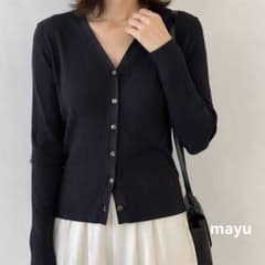 極美品 ドゥーズィエムクラス EVERYDAY ILIKE. リブVネックカーデ 極美品 ドゥーズィエムクラス EVERYDAY ILIKE. リブVネックカーデ