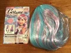 DAISO パーティーウィッグ ピンク×エメラルド ロングのサムネイル