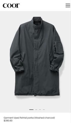 新品】coor クアー Garment dyed fishtail parka - メルカリ