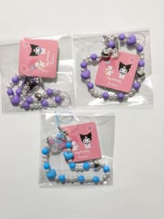 マイメロディ×クロミ アクリルキーホルダー付ビーズストラップ 2種3個