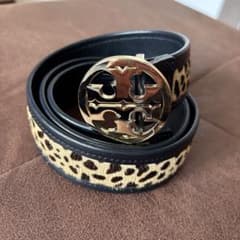 Tory Burch トーリーバーチヒョウ柄 ゴールドバックル ベルト Mサイズ Tory Burch トーリーバーチヒョウ柄 ゴールドバックル ベルト Mサイズ
