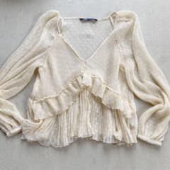 zara  ドット　シースルブラウスのサムネイル