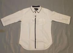 【新品タグ付】THE SHOP TK 七分袖シャツ XL 白 ドット切り替のサムネイル