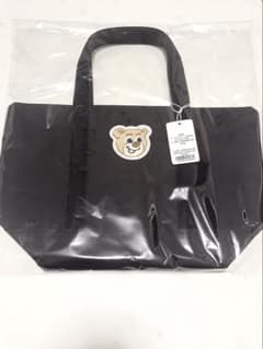 新品】オールドテディ♡ワッペン♡トートバッグ ♡ブラック♡小サイズ