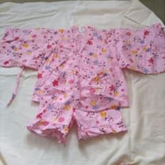 ピンク花柄甚平セット(~95cm)のサムネイル
