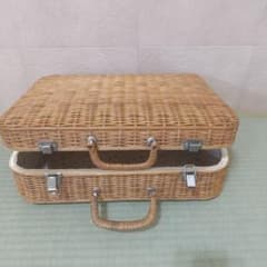 カゴバッグ　ピクニックバスケット　藤カゴ　旅行カバン　昭和レトロ 夏のサムネイル