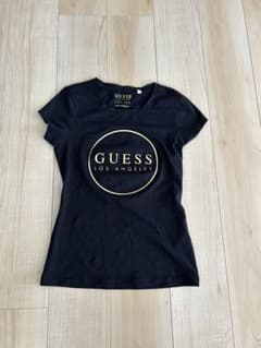 GUESS 黒 ゴールド 半袖Tシャツ Sのサムネイル
