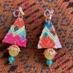 ノンホールピアス　イヤリング　ピアスも可能　エスニックのサムネイル