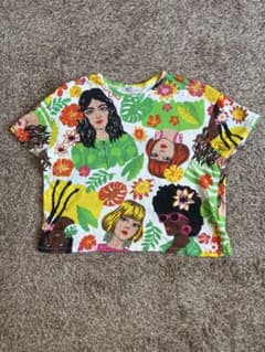 ZARA イラストプリントTシャツ/総柄プリント 半袖Tシャツ マルチカラーのサムネイル