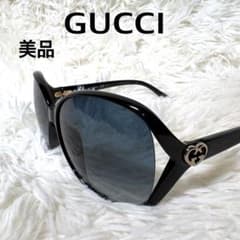 美品 GUCCI グッチ サングラス インターロッキング ハート ブラック